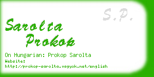 sarolta prokop business card